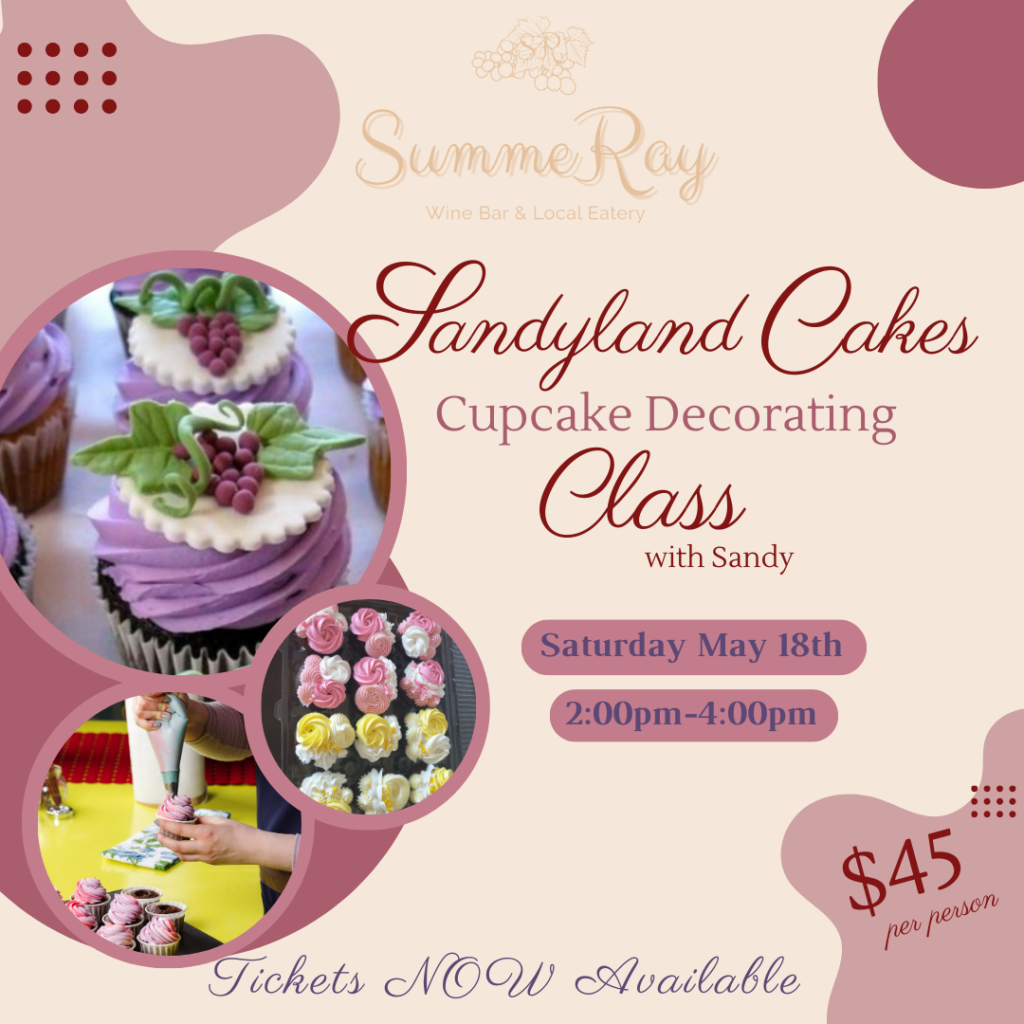 Sandyland Cupcake Decorating class $25